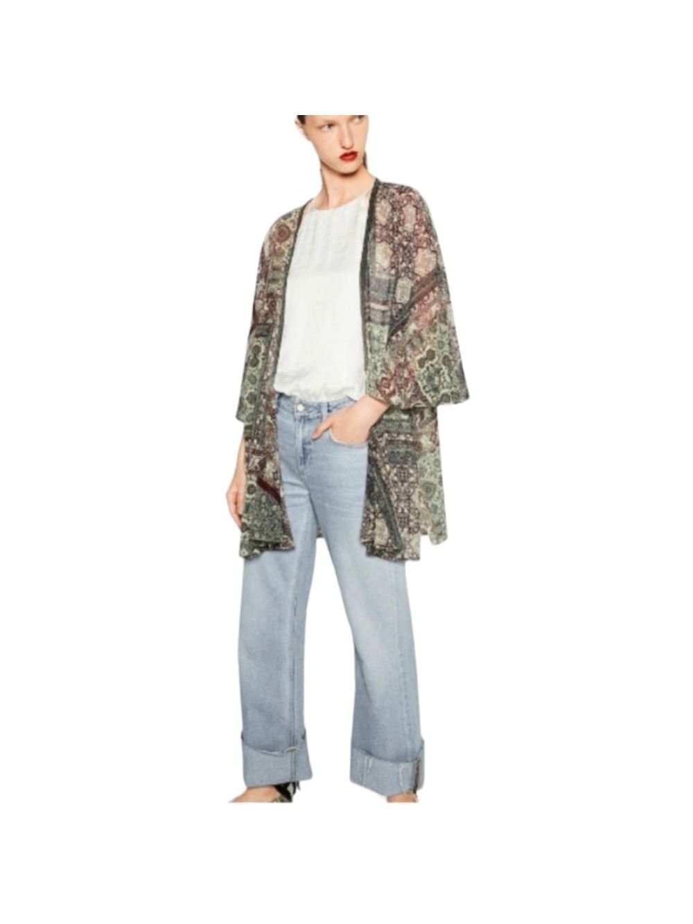 Zara Printed Kimono Duster